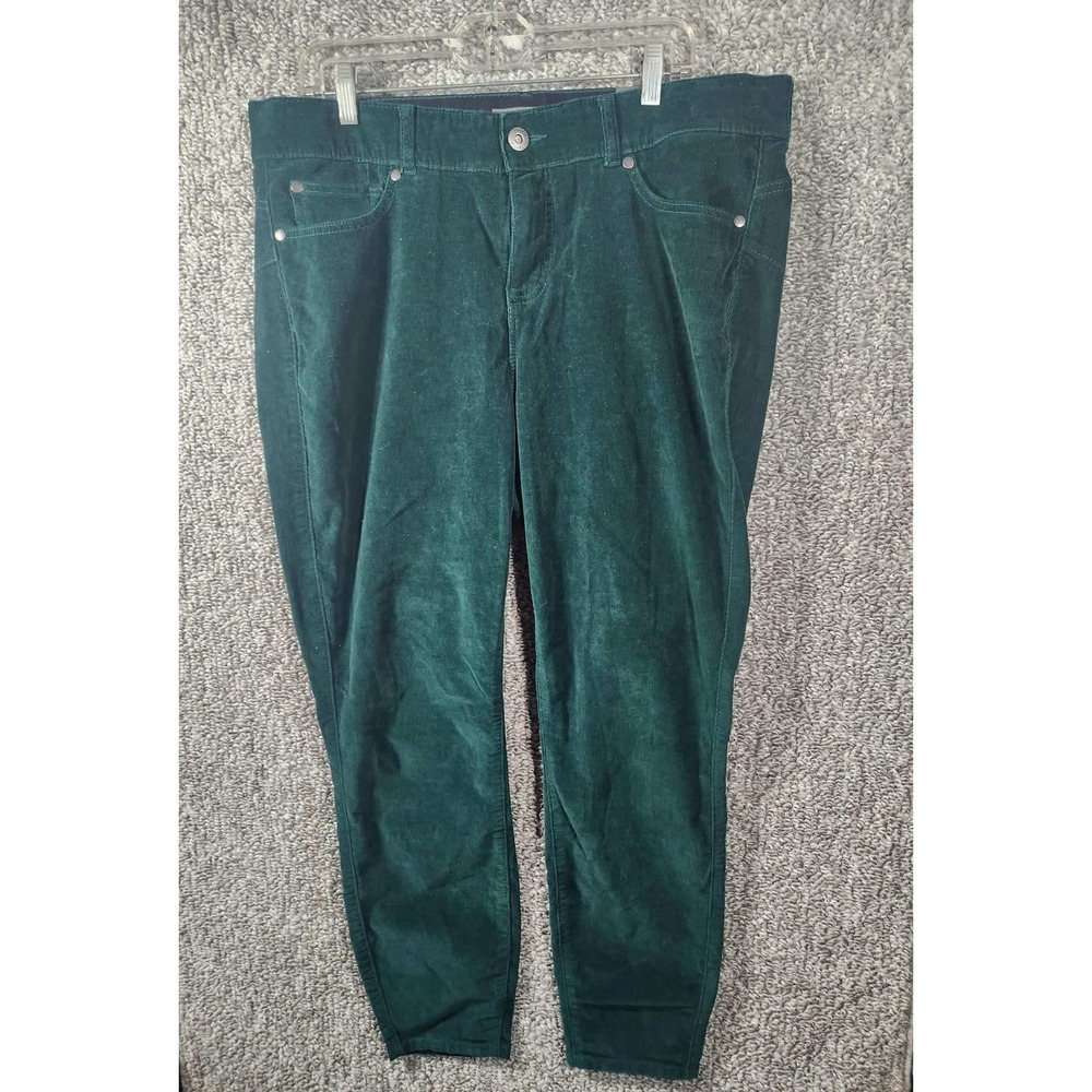 Torrid Bombshell Skinny Corduroy Pants Green Stretch Womens 18R Dark Academia
